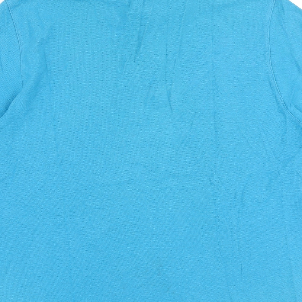 Blue Harbour Mens Blue 100% Cotton Polo Size XL Collared Button