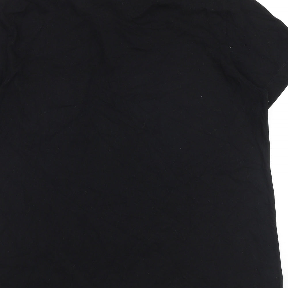 Outrage London Mens Black 100% Cotton Polo Size XL Collared Button