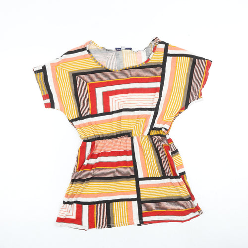 Store Twenty One Womens Multicoloured Geometric Viscose Basic Blouse Size 12 Round Neck