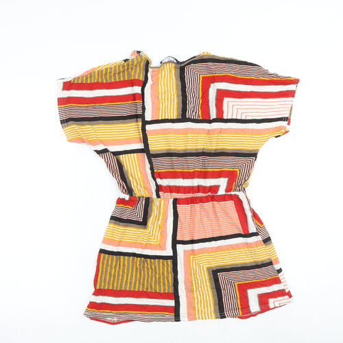 Store Twenty One Womens Multicoloured Geometric Viscose Basic Blouse Size 12 Round Neck