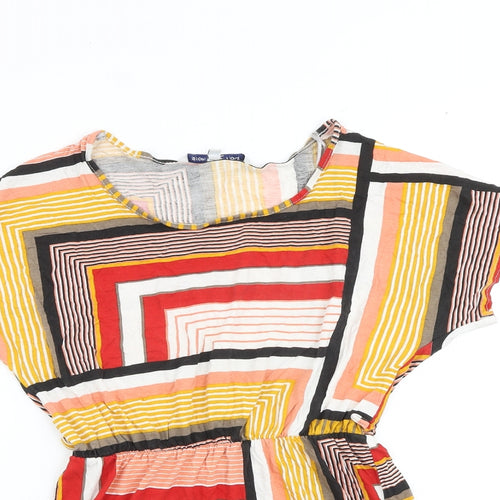 Store Twenty One Womens Multicoloured Geometric Viscose Basic Blouse Size 12 Round Neck