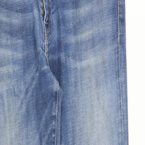 Levis Mens Blue Cotton Straight Jeans Size 36 in L34 in Regular Zip