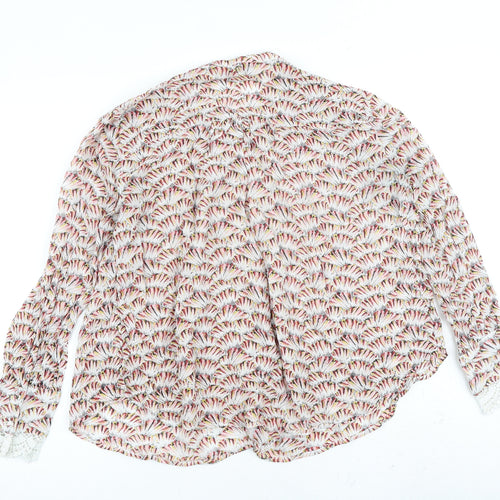 NEXT Womens Multicoloured Geometric Viscose Basic Blouse Size 14 Round Neck