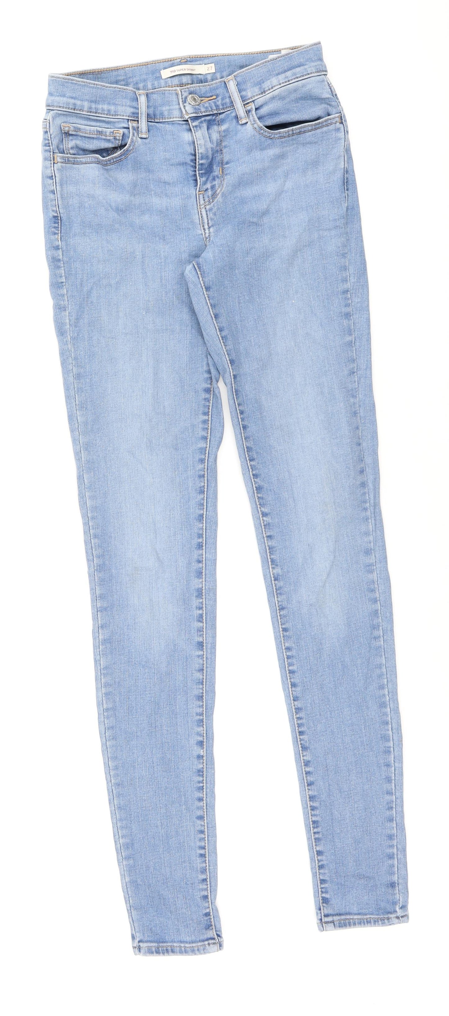 Levi's Womens Blue Cotton Skinny Jeans Size 32 in L32 in Regular Zip