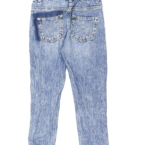 NEXT Girls Blue 100% Cotton Skinny Jeans Size 4-5 Years Regular Button