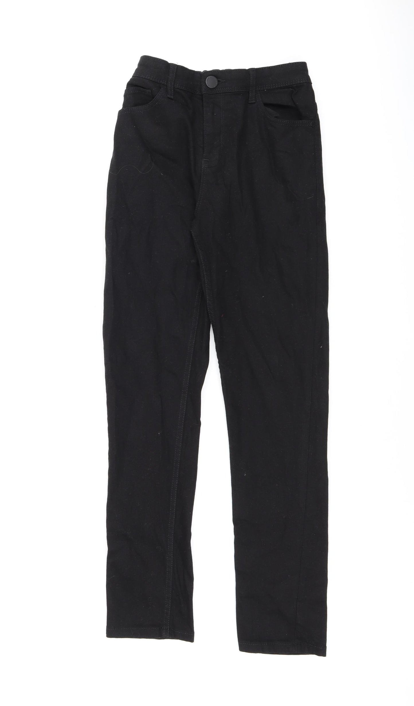 NEXT Boys Black Cotton Straight Jeans Size 13 Years L26 in Regular Zip