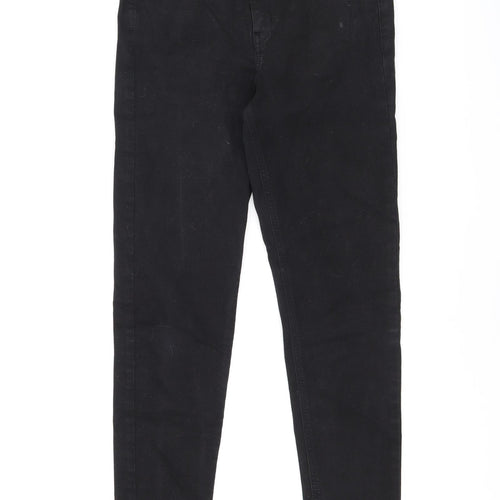 Topshop Womens Black Cotton Skinny Jeans Size 28 in L32 in Regular Zip