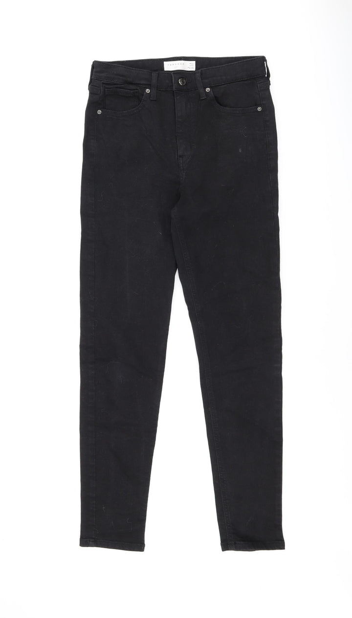 Topshop Womens Black Cotton Skinny Jeans Size 28 in L32 in Regular Zip