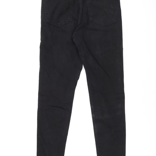Topshop Womens Black Cotton Skinny Jeans Size 28 in L32 in Regular Zip