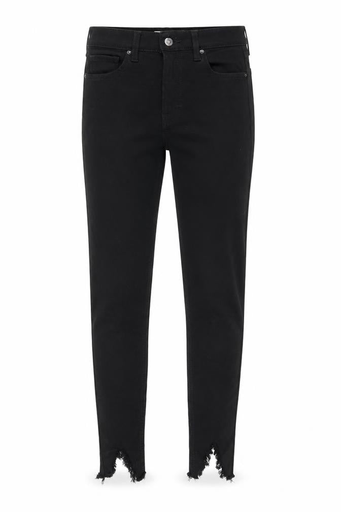 Topshop Womens Black Cotton Skinny Jeans Size 26 in L30 in Regular Zip - Distressed Hems