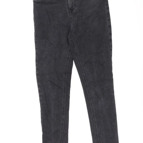 New Look Girls Grey Cotton Skinny Jeans Size 14 Years L26 in Regular Zip