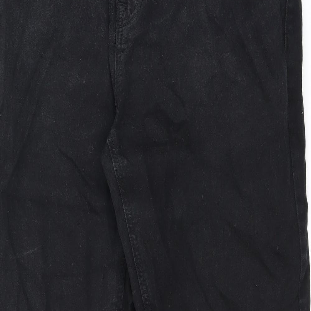 NEXT Mens Black Cotton Straight Jeans Size 32 in L29 in Slim Zip