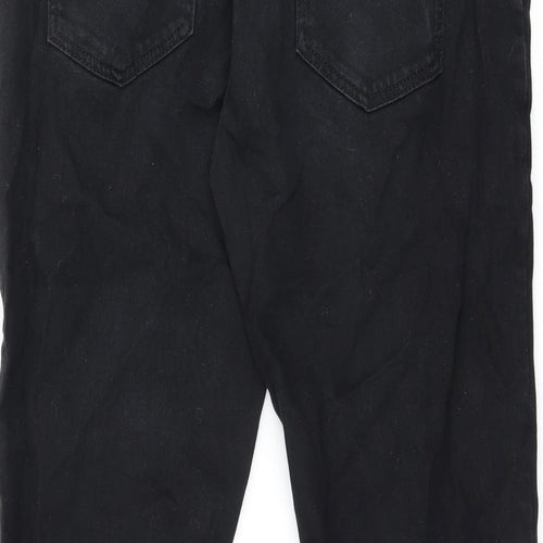 NEXT Mens Black Cotton Straight Jeans Size 32 in L29 in Slim Zip