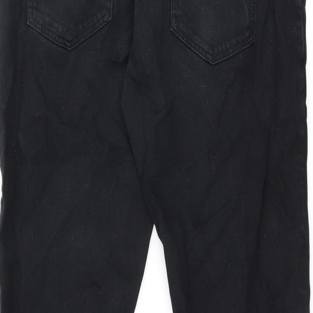 NEXT Mens Black Cotton Straight Jeans Size 32 in L29 in Slim Zip