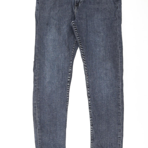 Zara Womens Blue Cotton Skinny Jeans Size 8 L28 in Regular Zip
