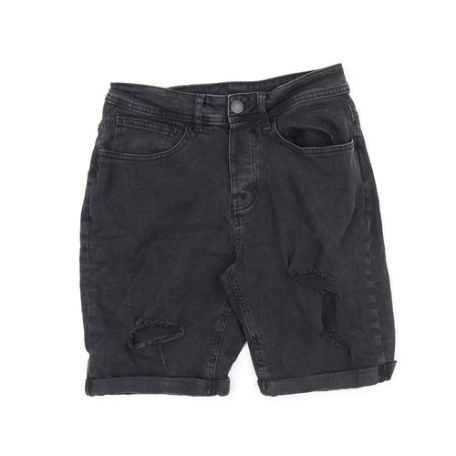 Denim & Co. Mens Black Cotton Chino Shorts Size 30 in L8 in Regular Button