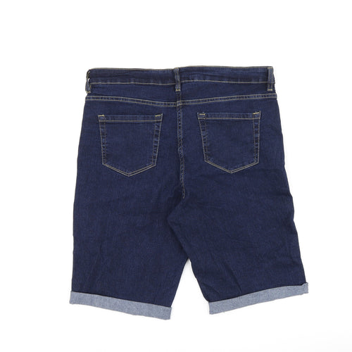 Pep & Co Womens Blue Cotton Skimmer Shorts Size 14 L10 in Regular Zip