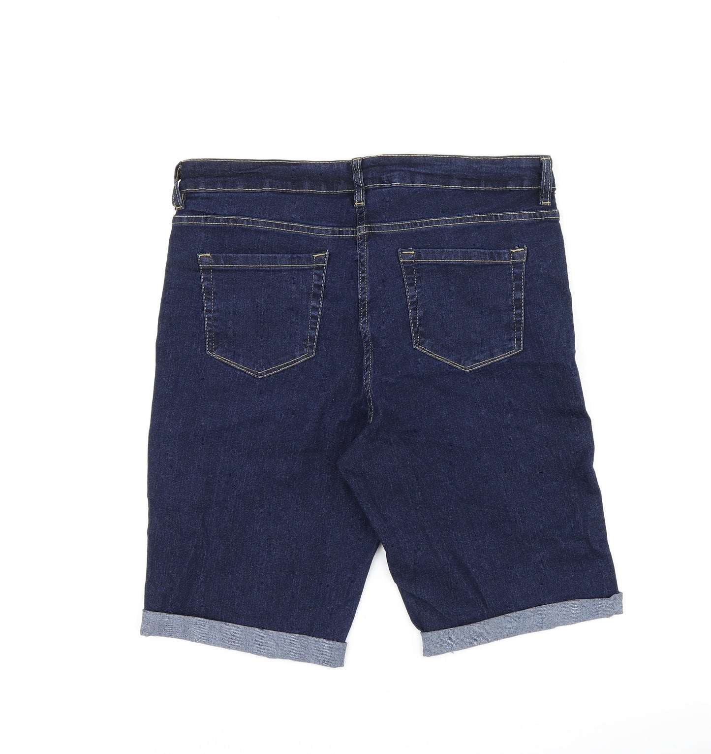 Pep & Co Womens Blue Cotton Skimmer Shorts Size 14 L10 in Regular Zip