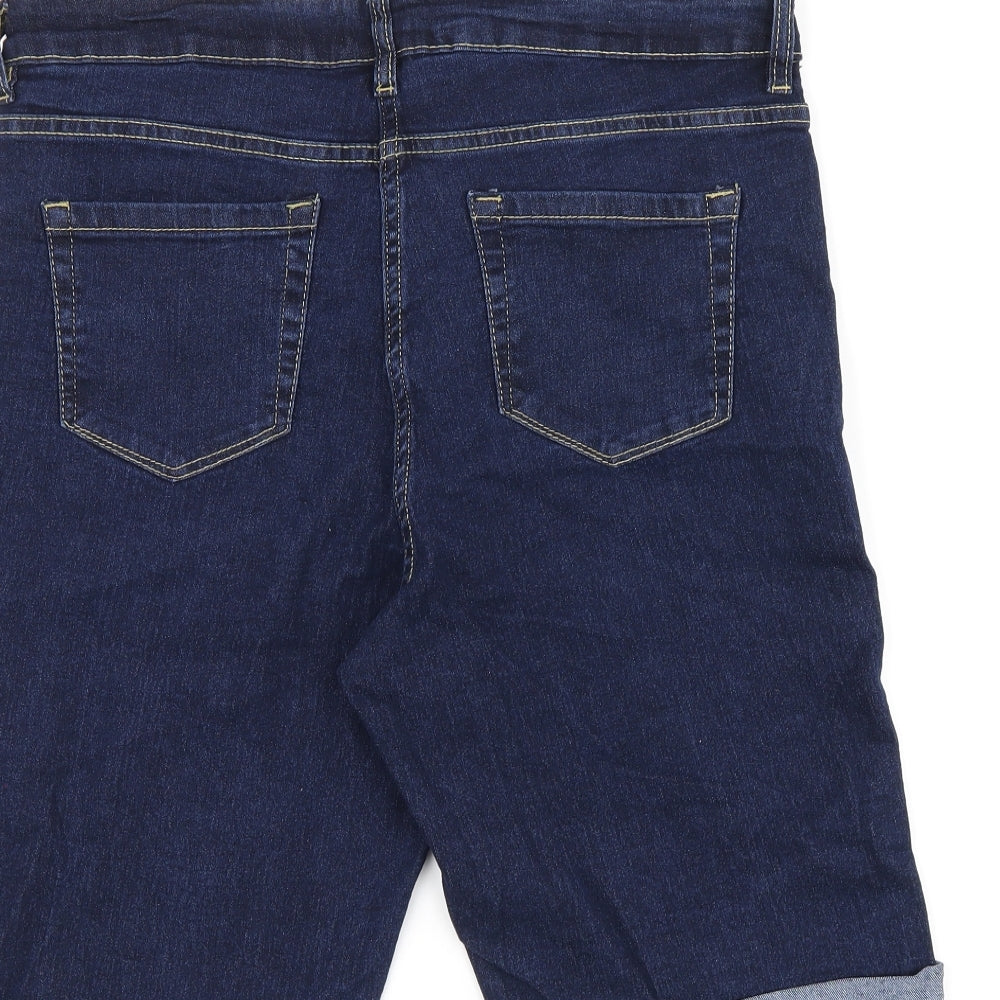 Pep & Co Womens Blue Cotton Skimmer Shorts Size 14 L10 in Regular Zip