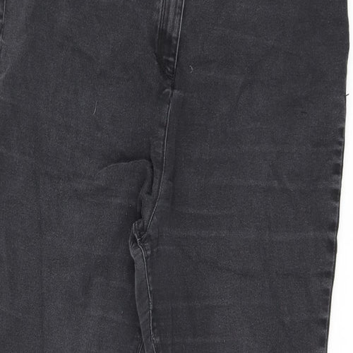Papaya Womens Black Herringbone Cotton Skinny Jeans Size 18 L26.5 in Regular Zip