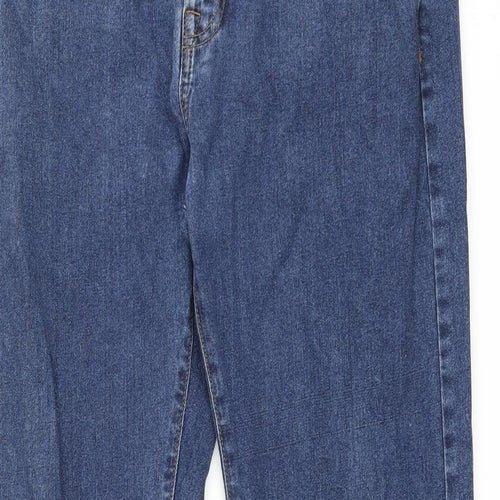 Marks and Spencer Mens Blue Cotton Straight Jeans Size 34 in L31 in Regular Zip