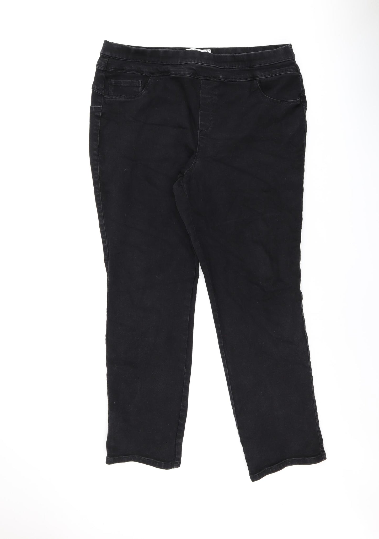 Marks and Spencer Womens Black Cotton Jegging Jeans Size 22 L30 in Slim