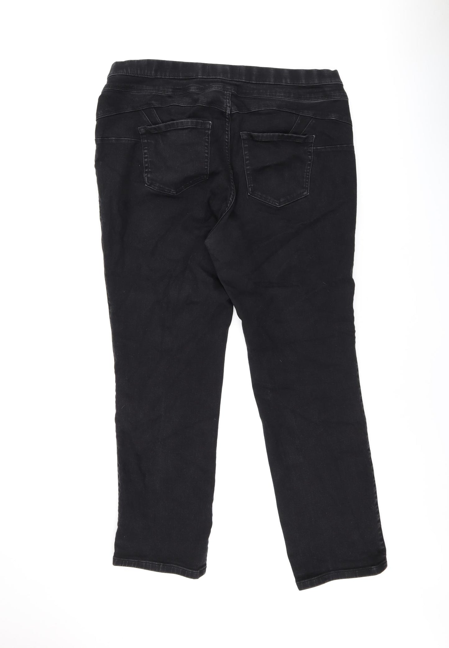 Marks and Spencer Womens Black Cotton Jegging Jeans Size 22 L30 in Slim