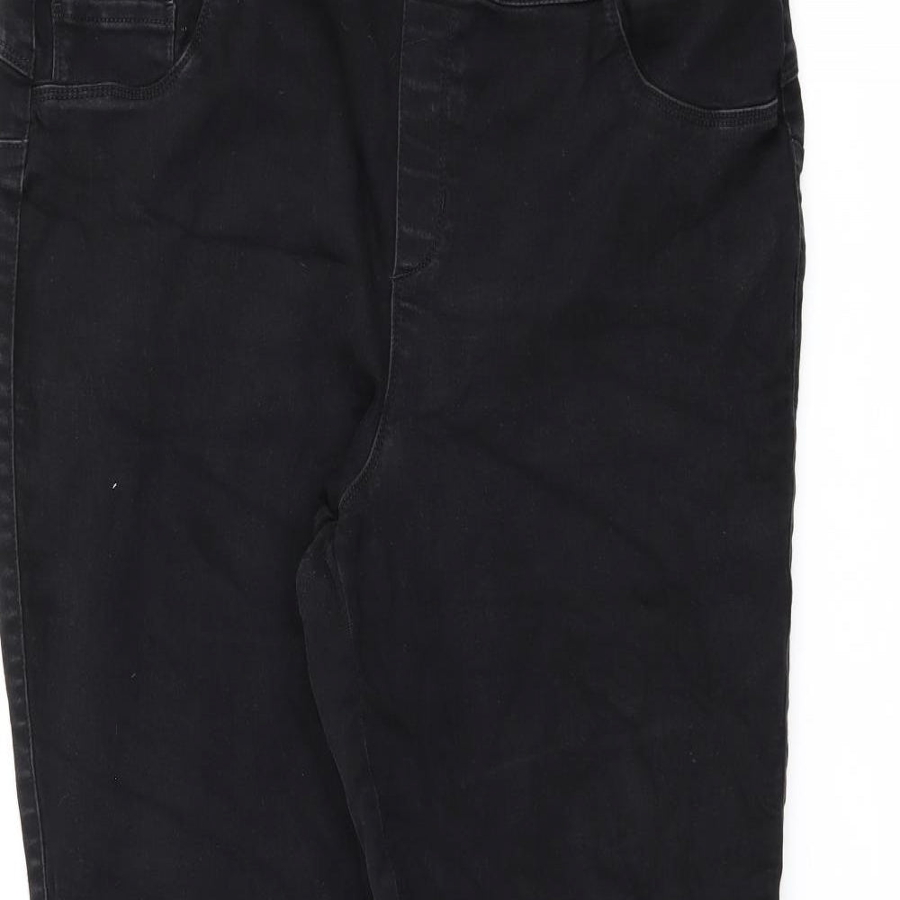 Marks and Spencer Womens Black Cotton Jegging Jeans Size 22 L30 in Slim