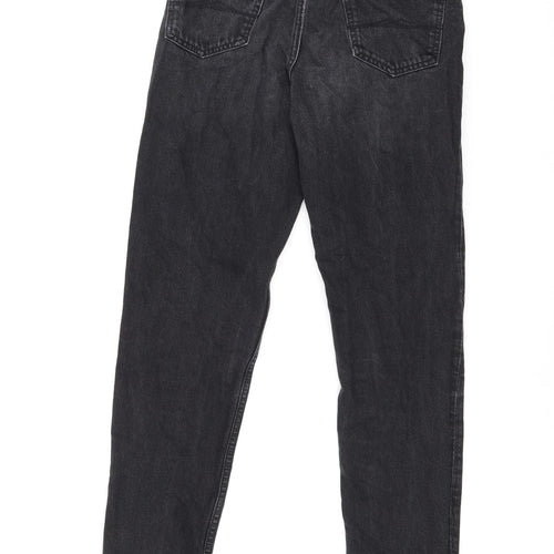 Jack Wills Womens Black Cotton Straight Jeans Size 25 in L27 in Regular Zip