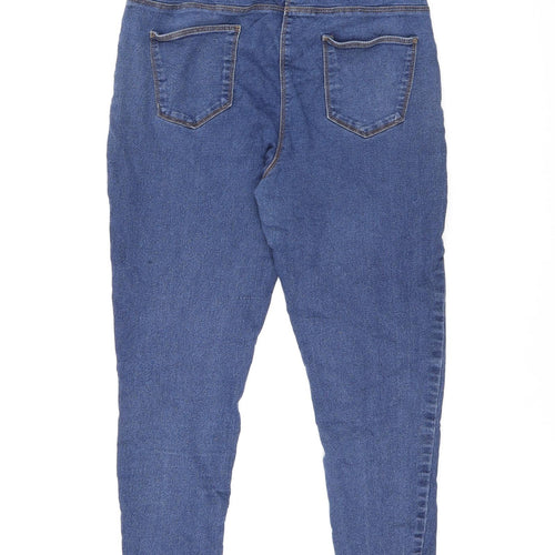 Bonmarché Womens Blue Cotton Jegging Jeans Size 14 L23.5 in Regular