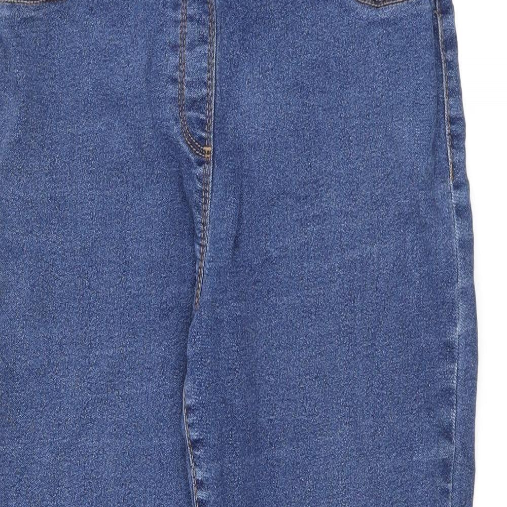 Bonmarché Womens Blue Cotton Jegging Jeans Size 14 L23.5 in Regular