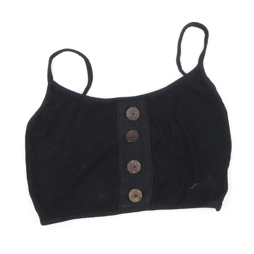 blood + bone Womens Black Polyester Cropped Tank Size 8 Round Neck