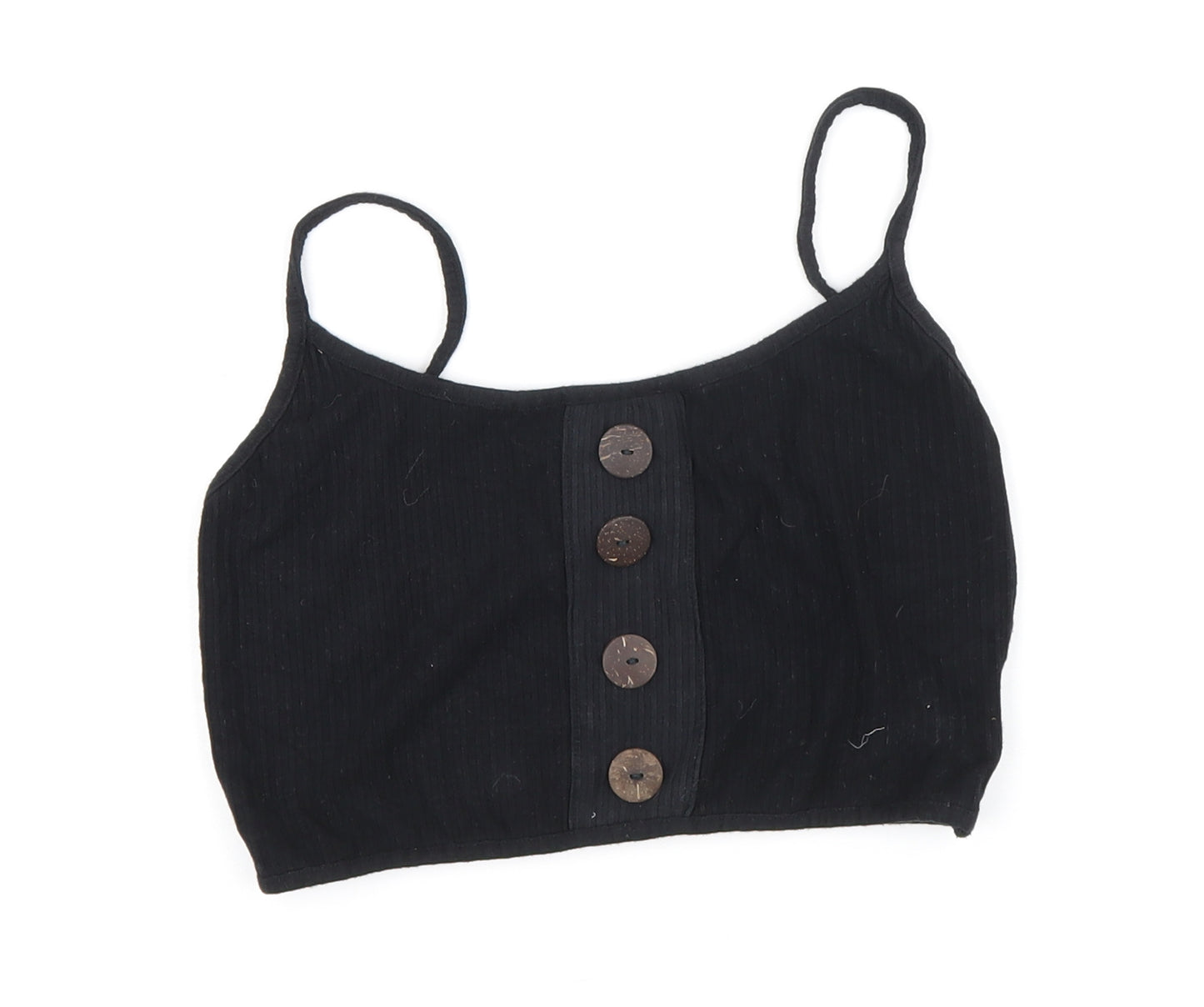 blood + bone Womens Black Polyester Cropped Tank Size 8 Round Neck