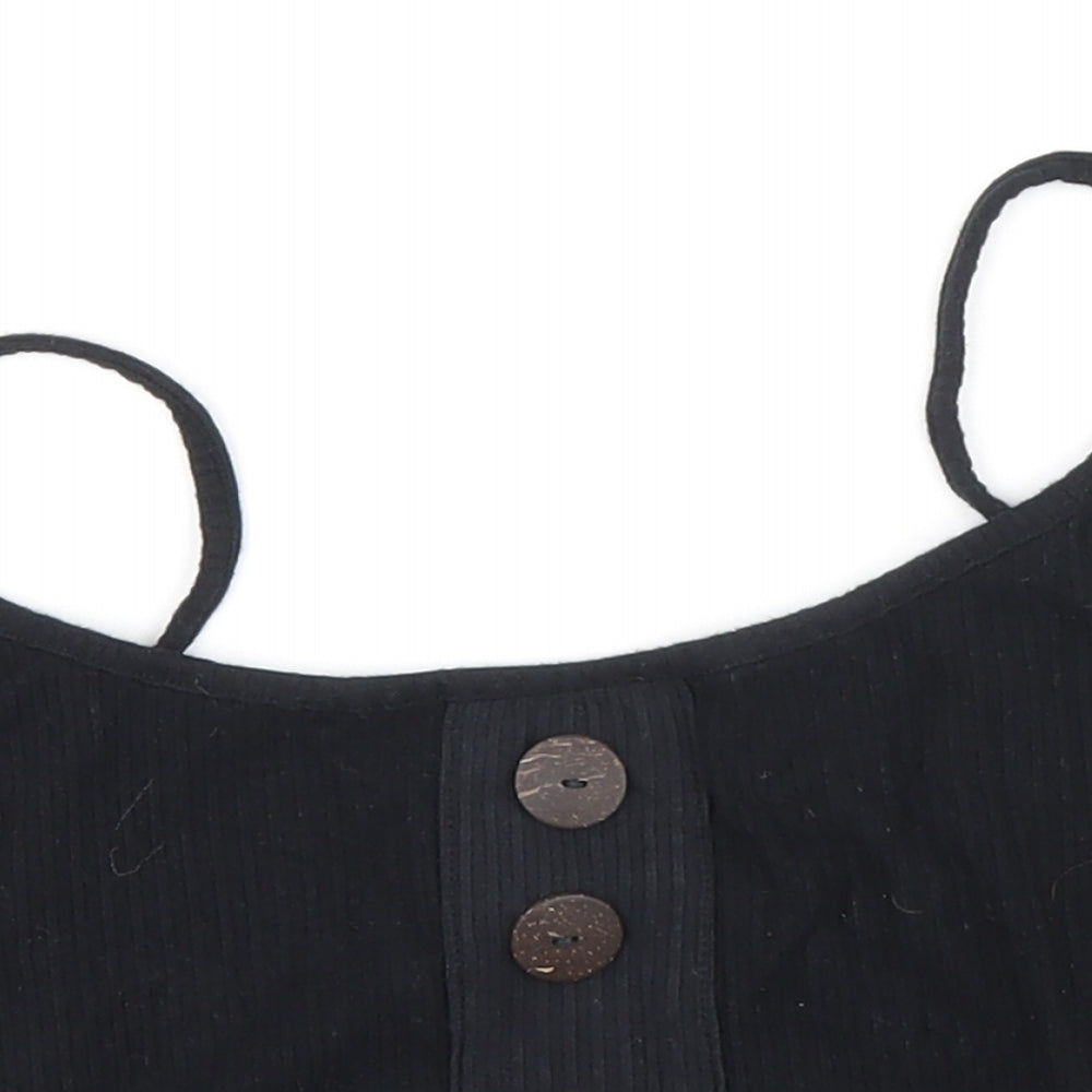 blood + bone Womens Black Polyester Cropped Tank Size 8 Round Neck