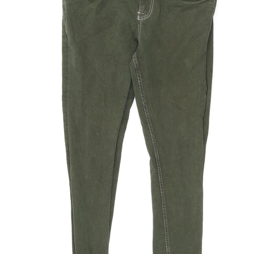 ASOS Womens Green Cotton Skinny Jeans Size 32 in L30 in Regular Zip - Stitching Detail