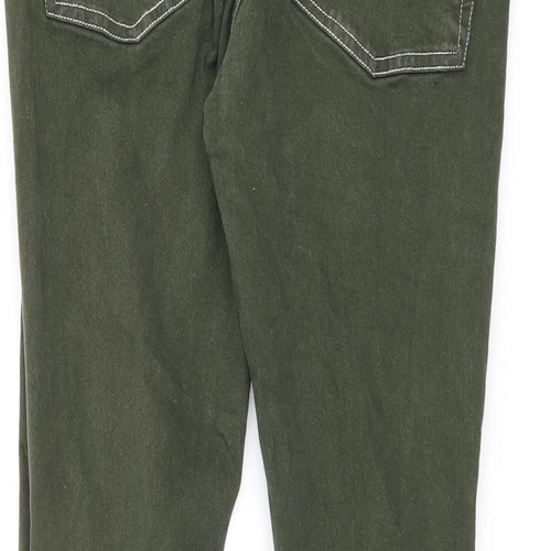 ASOS Womens Green Cotton Skinny Jeans Size 32 in L30 in Regular Zip - Stitching Detail