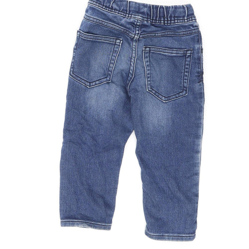 Gap Boys Blue Cotton Skinny Jeans Size 2 Years Regular Drawstring