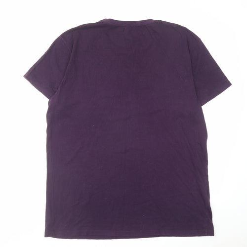 Gap Mens Purple Cotton T-Shirt Size L Crew Neck