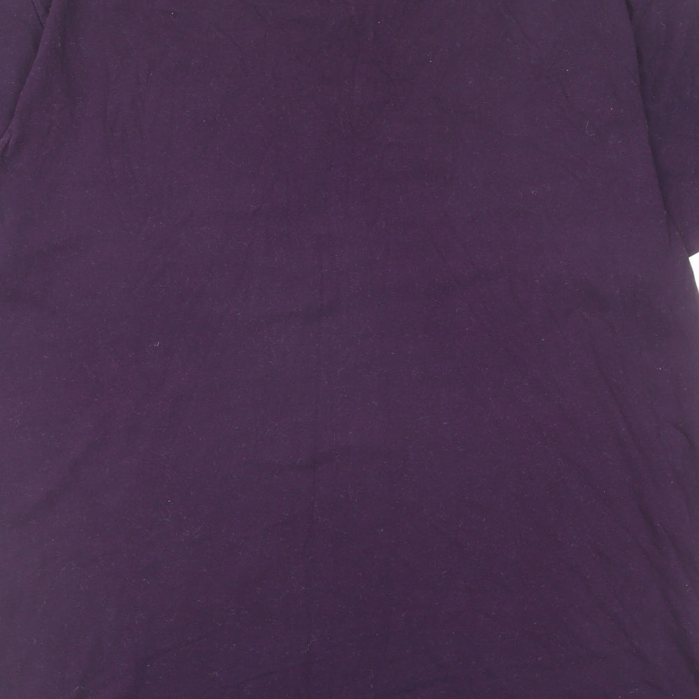 Gap Mens Purple Cotton T-Shirt Size L Crew Neck