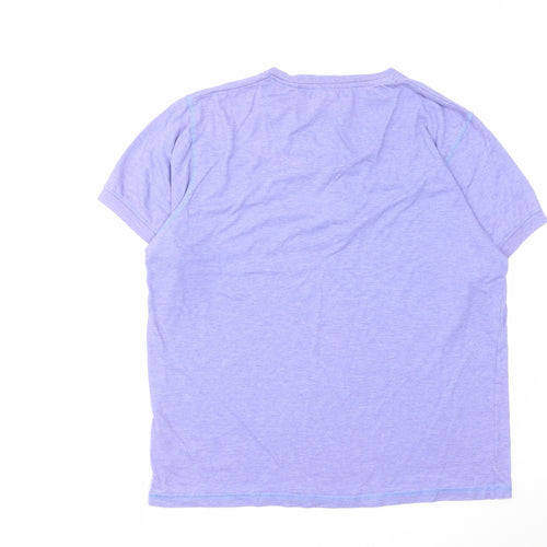 Brave Soul Mens Purple Cotton T-Shirt Size L Crew Neck