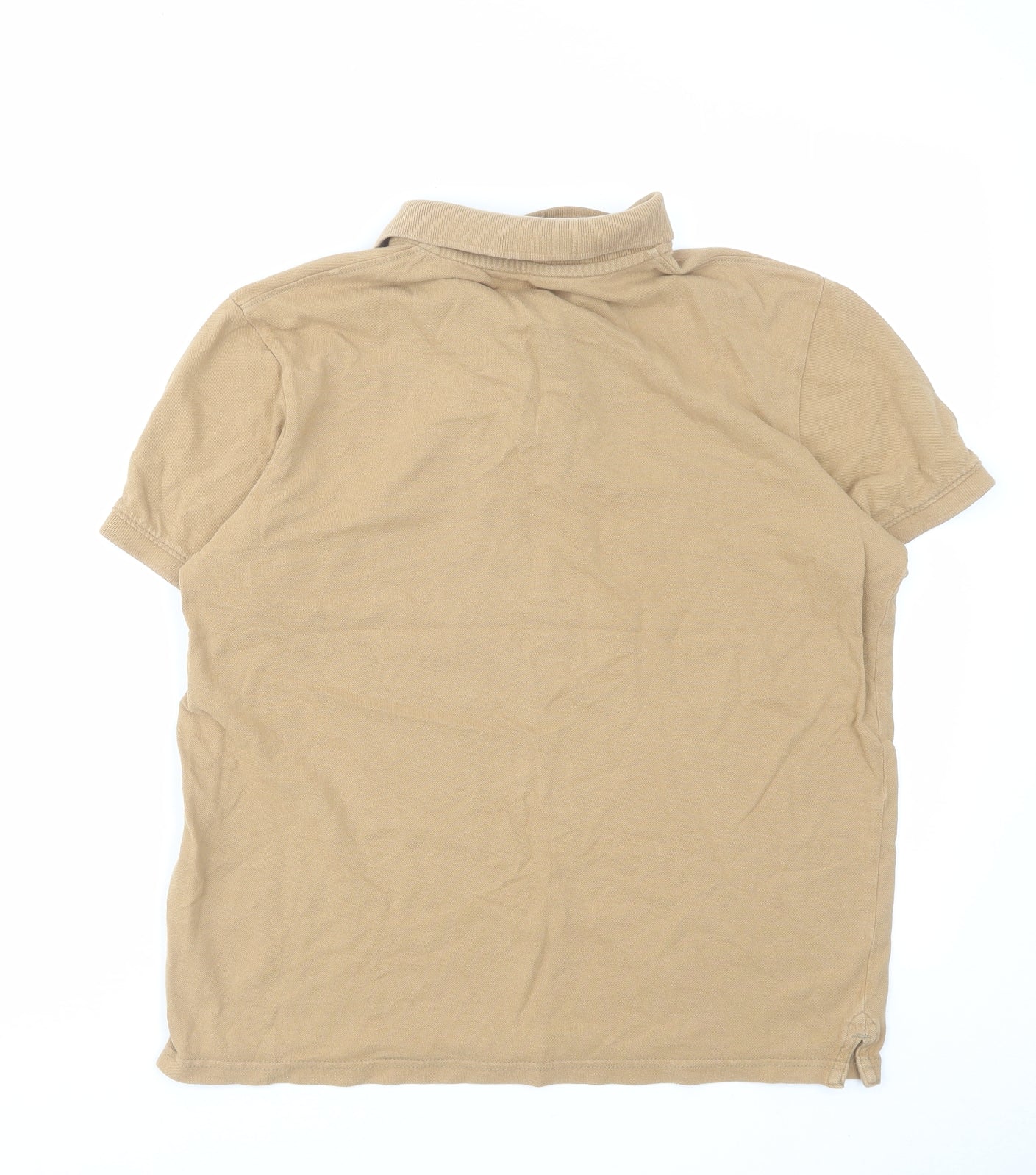 JACK & JONES Mens Brown Cotton Polo Size S Collared Button