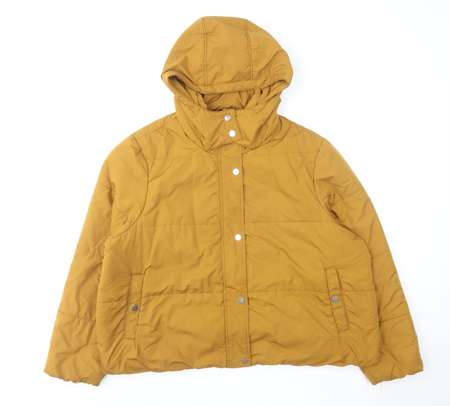 Marks and Spencer Womens Yellow Quilted Jacket Size 20 Zip