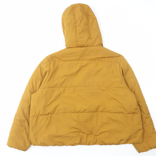 Marks and Spencer Womens Yellow Quilted Jacket Size 20 Zip