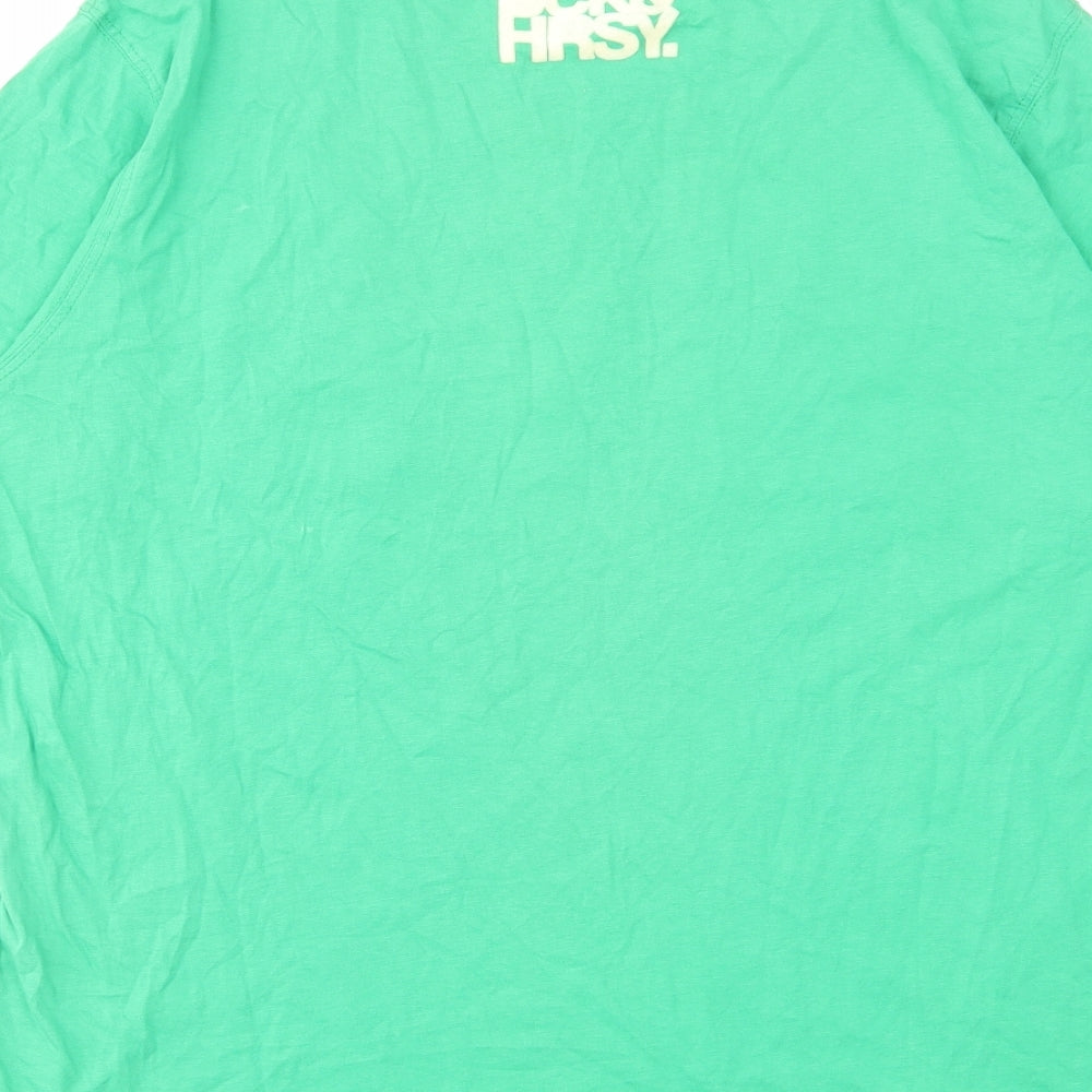 Beck&Hersey Mens Green Cotton T-Shirt Size XL Crew Neck