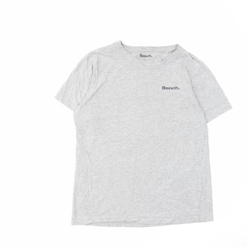 Bench Mens Grey Cotton T-Shirt Size S Crew Neck
