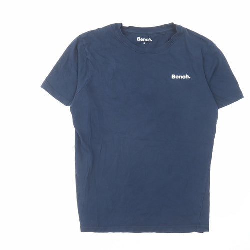Bench Mens Blue Cotton T-Shirt Size S Crew Neck