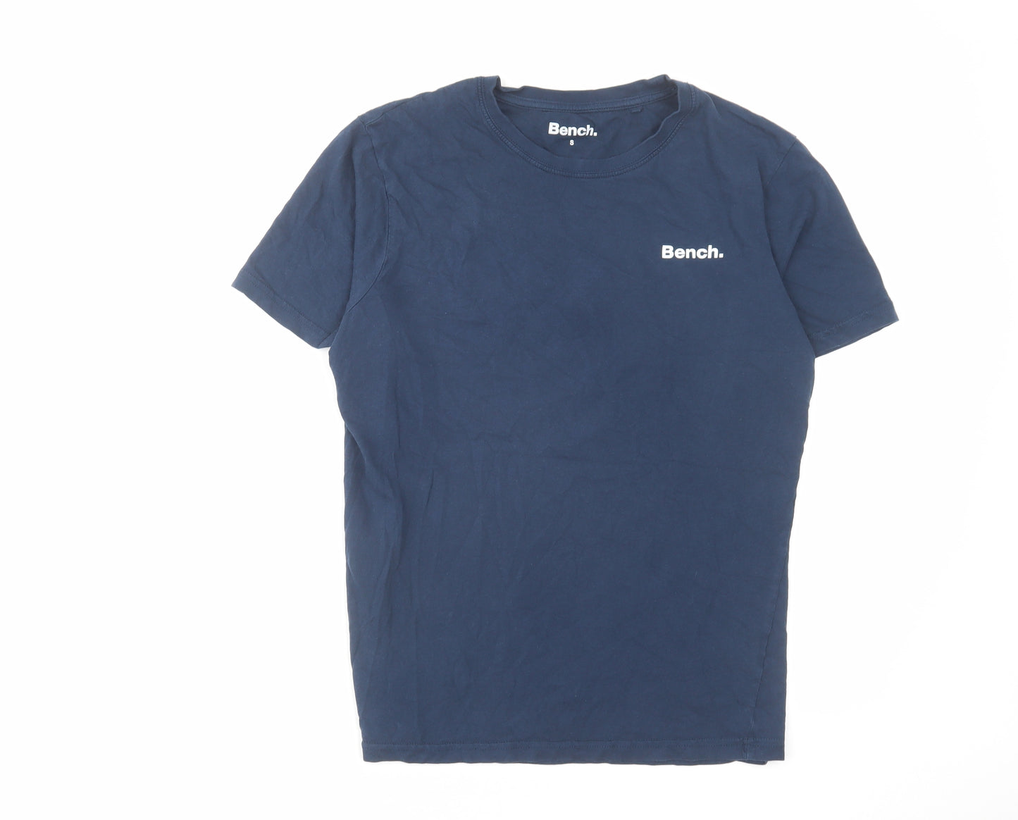 Bench Mens Blue Cotton T-Shirt Size S Crew Neck