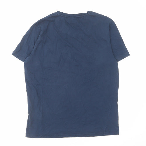 Bench Mens Blue Cotton T-Shirt Size S Crew Neck