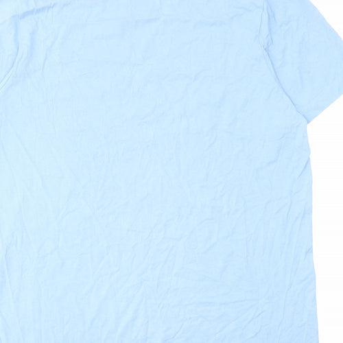 adidas Mens Blue Cotton T-Shirt Size L Crew Neck