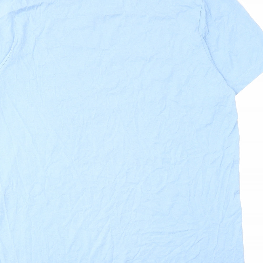 adidas Mens Blue Cotton T-Shirt Size L Crew Neck
